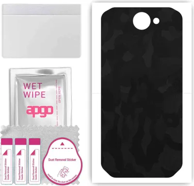 Produktbild von apgo Rückseite Schutzfolie, Skin, kompatibel mit Cat S48C, Hinten Displayschutzfolie aus Vinylfolie, kratzfest, einfache Montage - Schwarzes Tarnmuster