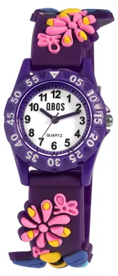 Produktbild von QBOS Kinder Armbanduhr aus Silikon mit Motiv Biene, gut leserlich