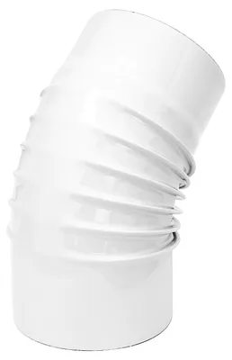 Produktbild von Raik Rauchrohrbogen / Ofenrohrbogen Emaille 150mm - 45° Bogen gerippt Weiß