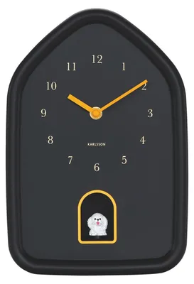 Productafbeelding van Karlsson - Wandklok Modern Hondje - Zwart - 29,1 x 20 x 29,1 cm