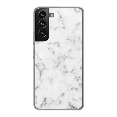 Produktbild von MuchoWow® Handyhülle Schutzhülle Hülle für Samsung Galaxy S22 Plus Marmor - Weiß - Silber - Glitter - Marmoroptik - Chic Silikon Softcase Handy Hülle - Schutzabdeckung