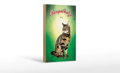 Produktbild von Holzschild Katze 12x18cm Bengalkatze 1792 Wanddeko