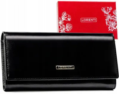 Obrázek produktu pro Lorenti dámská peněženka z přírodní kůže černá RFID 18,5 cm