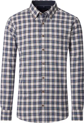 Produktbild von CASAMODA Flanellhemd Langarm Button-Down Casual Blau kariert XL
