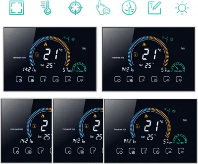 Produktbild von 5X Intelligent Raumthermostat Thermostat fußbodenheizung Warmwasserbereitung 5+1+1 sechs Perioden programmierbarer Thermostat Wandthermostat Digital LCD mit Sperrfunktion 95-240 V