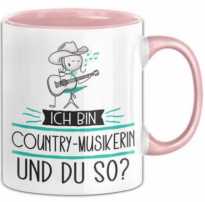 Produktbild von Country-Musikerin Tasse Geschenk Ich Bin Country-Musikerin Und Du So Geschenkidee Lustiger Spruch Becher (Rosa)