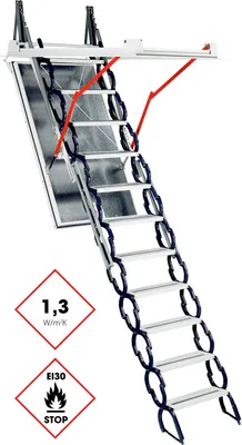 Produktbild von Minka Bodentreppe Type 13 X-Large brandhemmend 140x92cm Deckenöffnung U-Wert 1,3 W/m2K 318-340cm Raumhöhe