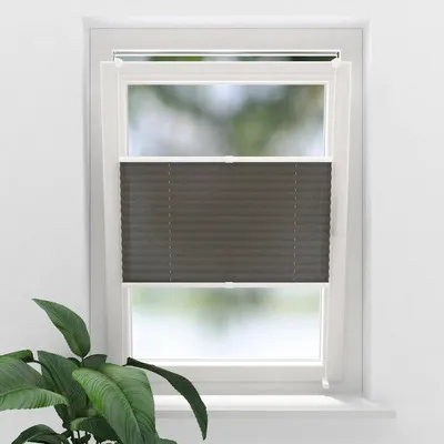 Produktbild von SOLUNA Faltenplissee mit Seitenverspannung ohne Bohren grau 40x130 cm
