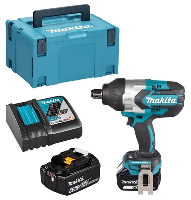 Image de Boulonneuse à chocs LXT® MAKITA DTW1001RTJ avec 2 batteries 5,0 Ah, chargeur DC18RC et Makpac 3