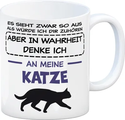 Produktbild von In Wahrheit denke ich an Katzen Kaffeebecher