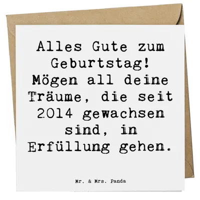 Produktbild von Mr. & Mrs. Panda Grußkarte Spruch 2014 Geburtstag Wünsche - Weiß - Geschenk, herzlicher Geburtstagsgruß, Jahrgangsparty, Glückwunsch, Alles Gute zum, faltkarte, Alter