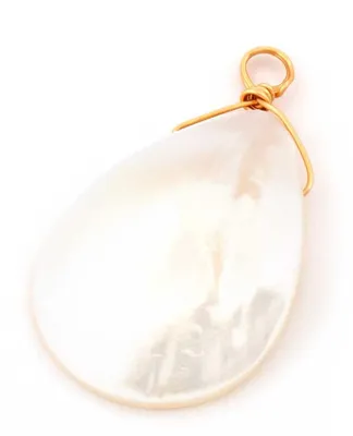 Produktbild von Vintageparts Tropfenanhänger Perlmutt 25mm 18K Gold