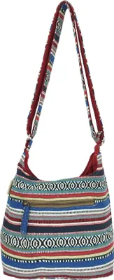 Produktbild von Sunsa Damen Umhängetasche. Hobo Tasche aus gewebter Baumwolle mit verstellbare Henkel