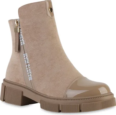 Produktbild von VAN HILL Damen Leicht Gefütterte Klassische Stiefeletten Zipper Schuhe 841819, Farbe: Khaki, Größe: 37