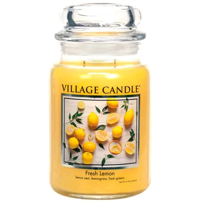 Produktbild von Village Candle Fresh Lemon Duftkerze Großes Glas 602 g
