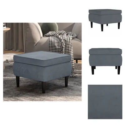 Produktbild von vidaXL Hocker mit Holzbeinen Dunkelgrau Samt -  Klappstühle & Hocker