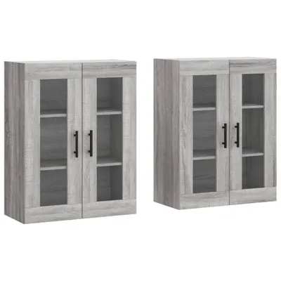 Produktbild von Wandschränke 2 Stk. Grau Sonoma Holzwerkstoff