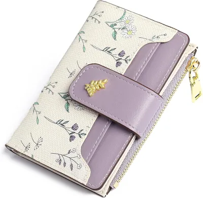 Productafbeelding van Damesportemonnee, klein, van kunstleer. Portemonnee, geldbeugel voor dames, met ritsvakken, muntvak. Slanke, minimalistische portemonnee