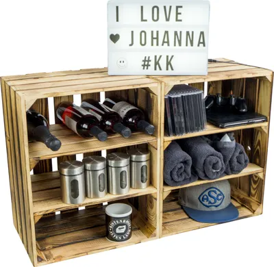 Produktbild von 2er set Johanna geflammt mit zwei Zwischenbrettern quer