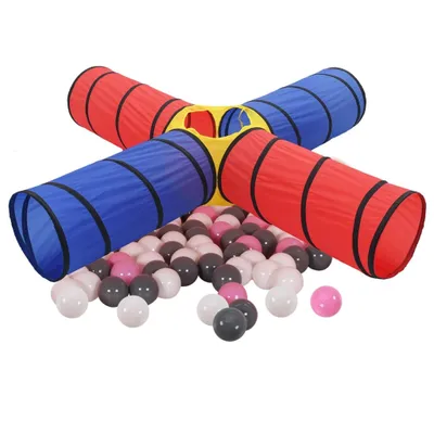 Image de vidaXL Tunnel de jeu avec 250 balles Multicolore