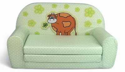 Produktbild von Kindersofa "MINI" zum Aufklappen Grüne Kuh W386 42 FORTISLINE