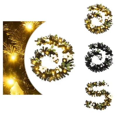 Produktbild von vidaXL Weihnachtsgirlande mit LED-Lichtern Schwarz 2,7 m PVC -  Weihnachtsbeleuchtung