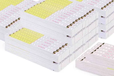 Immagine prodotto di 100 pezzi | Metrie 2 m metro pieghevole Block 52 | Bianco-giallo | Giunti in acciaio temprato