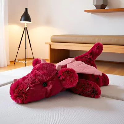 Immagine prodotto di Peluche a forma di drago, 50 cm, rosso, 1 kg, per bambini