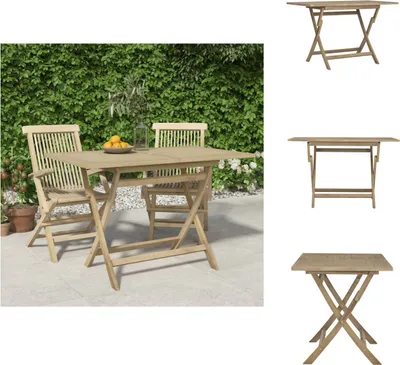 Obrázek produktu pro vidaXL Skládací zahradní stůl šedý 120x70x75 cm z masivního teakového dřeva - Zahradní stoly