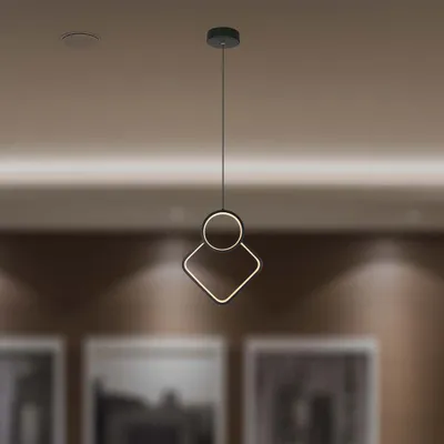 Immagine prodotto di Plafoniere di design - Lampade a sospensione di design - IP20 - Corpo nero - 12 Watt - 1300 Lumen - 4000K