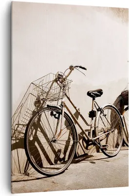 Produktbild von Bild auf Leinwand - Leinwandbild - Einteilig - Fahrrad Ziegel Stadt Italien - 70x100cm - Wand Bild - Wanddeko - Wandbilder - Leinwanddruck - Wanddekoration - Leinwand bilder - Wandbild - PA70x100-2162