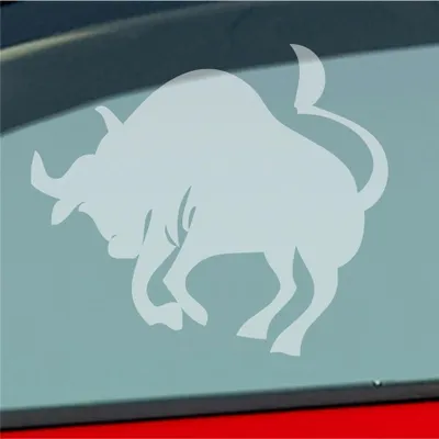 Produktbild von Auto Aufkleber Sternzeichen Stier Bulle Bull PKW Car KFZ Roller 10x9 cm Milchglas Sticker Heckscheibenaufkleber
