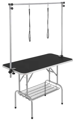 Productafbeelding van VEVOR Trimtafel 1300x617x1818mm, schaartafel, roestvrijstalen hondenverzorgingstafel, draagvermogen 150 kg, trimtafel voor honden, inklapbaar, dierverzorgingstafel, tafelblad 1137,9x609,6 mm, ideaal voor wassen, trimmen, drogen en borstelen