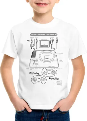 Produktbild von style3 Mega 16-Bit Kinder T-Shirt Gamer Classic Retro Konsole Drive