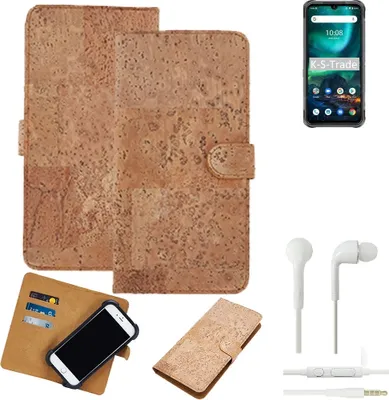 Produktbild von K-S-Trade Hülle kompatibel mit UMIDIGI Bison + in ear Kopfhörer Kork Handyhülle Cover  Schutzhülle TPU Case Bumper in Hellbraun, (1x)