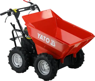 Obrázok produktu pre Mini vyklápač so spaľovacím motorom, motorové vozíky s výkonom 4,1 kW/5,58 k, nosnosť 300 kg, rozmery 136 x 74 x 95 cm, objem motora 196 cm³