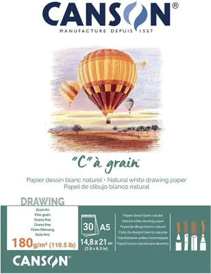 Image de CANSON Bloc de papier à dessin "C" à grain DIN A5 180 g/qm 30 feuilles