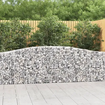 Produktbild von The Living Store Gabionen mit Hochbogen 4 Stk. 400x30x80/100cm Verzinktes Eisen