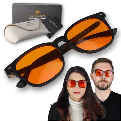 Produktbild von Okulary do komputera blokujące światło niebieskie ANTI BLUE LIGHT + etui, czarne 99% 7868