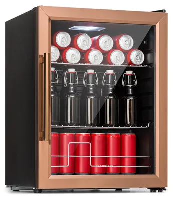 Produktbild von Klarstein Mini Kühlschrank mit Glastür & LED, Mini-Kühlschrank für Zimmer, Getränkekühlschrank Klein mit 2 Ablagen, Kleiner Kühlschrank 60L, Indoor/Outdoor Kühlschrank Leise & Wetterfest, 3-10°C