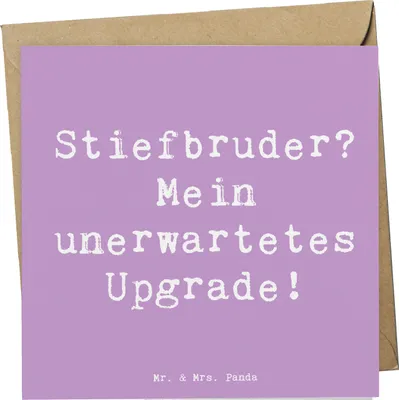 Produktbild von Mr. & Mrs. Panda Grußkarte Spruch Stiefbruder Upgrade - Lavendeltraum - Geschenk, faltkarte, doppelkarte, Patchworkfamilie, Familienmitglieder, Glückwunschkarte