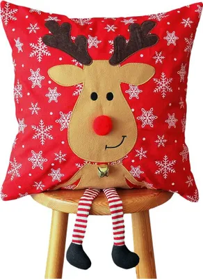 Produktbild von Kissen-Bezug Elch Weihnachten bunt 40x40 cm