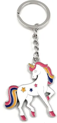 Produktbild von Onwomania Schlüsselanhänger - "Einhorn Pferd Fabelwesen" - Metall Glücksbringer ideal als Geschenk z.B. für den besten Freund, die beste Freundin, Mama