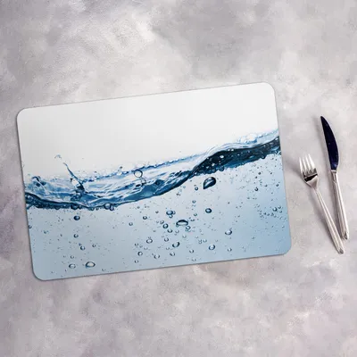 Produktbild von Tischset 6x45x30 cm Platzset Tischmatte Platzmatte Untersetzer - Spritzen Wasser