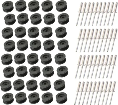 Produktbild von 40 Stück - Rundknopf für 6 - 8 mm Expanderseil + 40 Alunieten