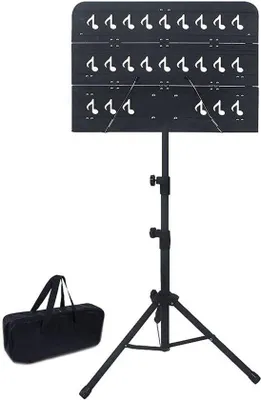 Produktbild von Notenständer - Notenhalter - Musikpraxis - Stabil und verstellbar - 80-155 cm - Schwarz