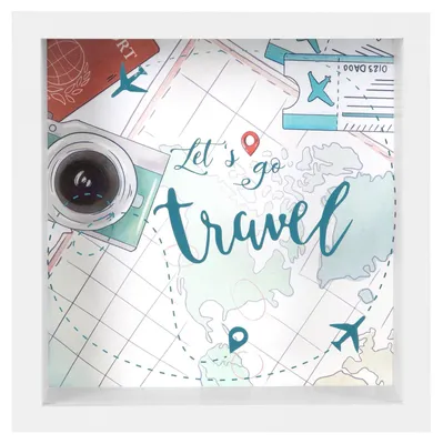 Produktbild von goldbuch 92 0093 Wunscherfüller Let's go travel, Spardose mit austauschbarem Hintergrund, Bilderrahmen aus MDF, Geldbox für Münzen und Scheine, Sparbü