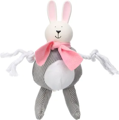 Produktbild von Flamingo Hundespielzeug Sjala Kaninchen mit Seil grau