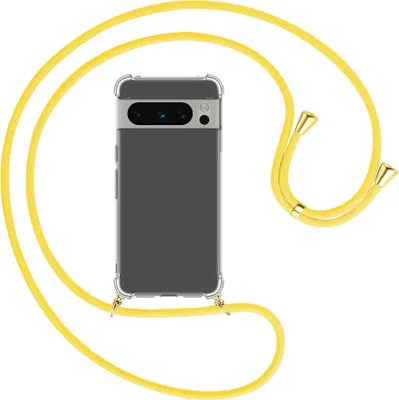 Produktbild von Handykette Backcover-Schutzhülle mit Band (Metall goldfarben) für Google Pixel 8 Pro (6.7'') - gelb