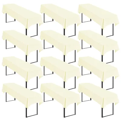 12er-Pack Biertisch-Tischdecke 100x250 cm Polyester beige